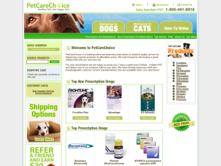 petcarechoice.com screenshot