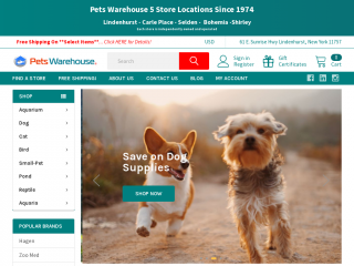 petswarehouse.com screenshot