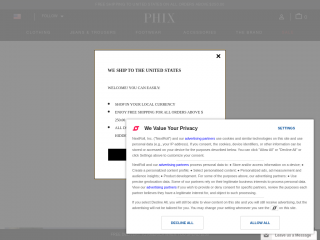 phixclothing.com screenshot