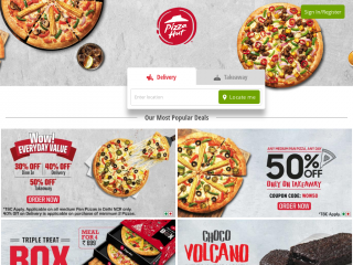 pizzahut.co.in screenshot