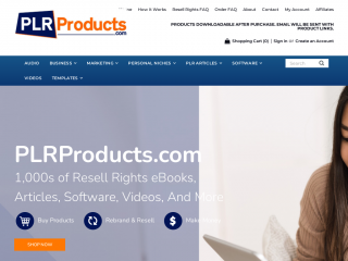 plrproducts.com screenshot