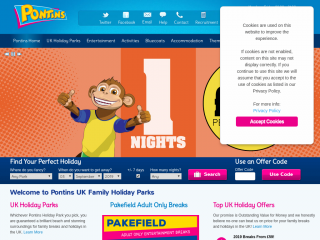 pontins.com screenshot