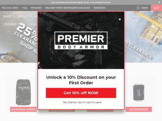 premierbodyarmor.com screenshot