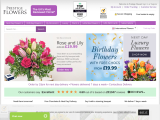 prestigeflowers.co.uk screenshot