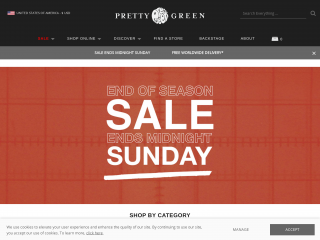 prettygreen.com screenshot