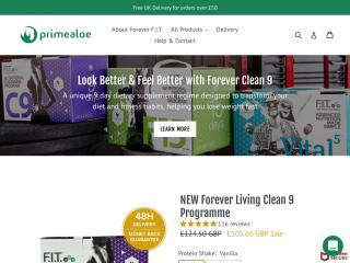 primealoe.com screenshot