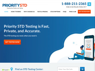 prioritystdtesting.com screenshot