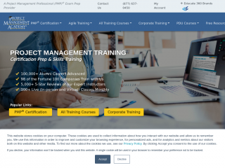 projectmanagementacademy.net screenshot