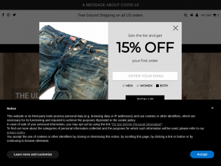 prpsjeans.com screenshot