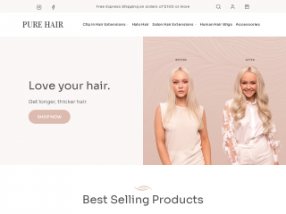 purehairextensions.com.au screenshot