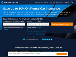 rentalcover.com screenshot