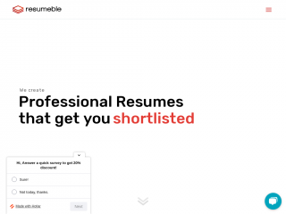 resumeble.com screenshot