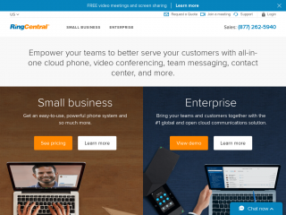 ringcentral.com screenshot