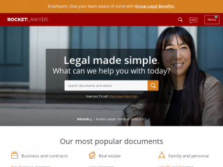 rocketlawyer.com screenshot