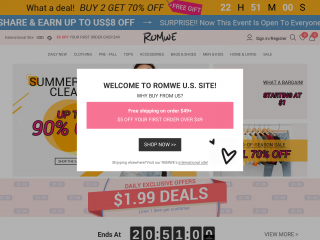 romwe.com screenshot