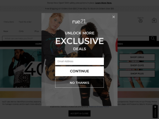 rue21.com screenshot