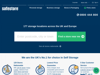 safestore.co.uk screenshot