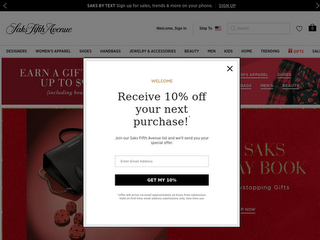 saksfifthavenue.com screenshot