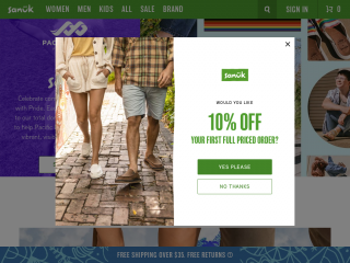 sanuk.com screenshot