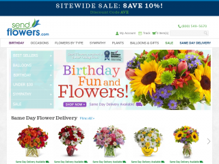 sendflowers.com screenshot