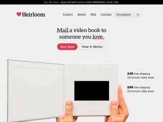 sendheirloom.com screenshot