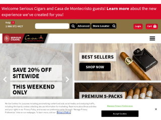 seriouscigars.com screenshot