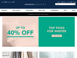 sheridanoutlet.com.au screenshot