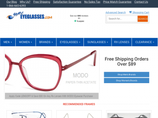 simplyeyeglasses.com screenshot