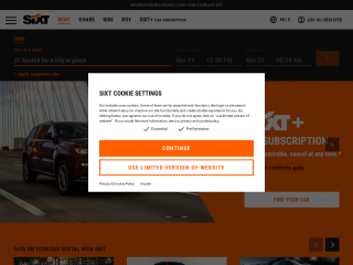 sixt.com screenshot