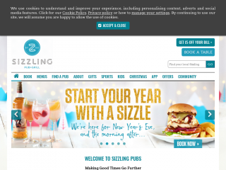 sizzlingpubs.co.uk screenshot