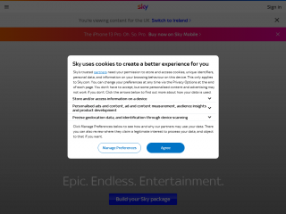 sky.com screenshot