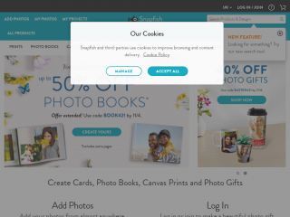 snapfish.co.uk screenshot