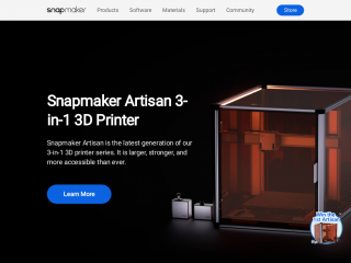 snapmaker.com screenshot