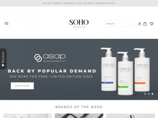 sohoskincare.com.au screenshot