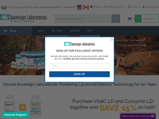 sovereignlaboratories.com screenshot