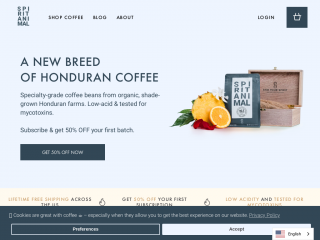 spiritanimalcoffee.com screenshot