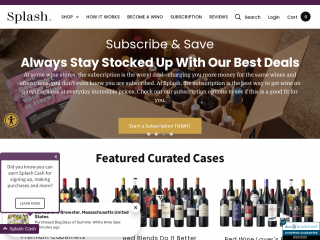 splashwines.com screenshot