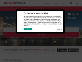 stanstedexpress.com screenshot