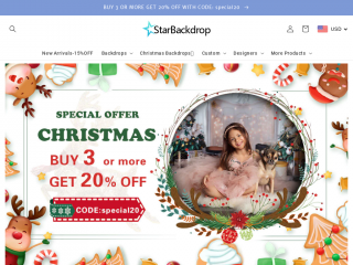 starbackdrops.com screenshot