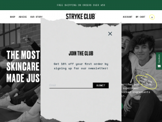 strykeclub.com screenshot