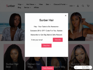 sunberhair.com screenshot