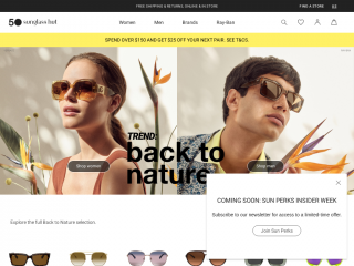 sunglasshut.com screenshot