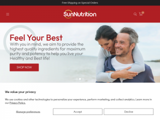 sunnutrition.com screenshot