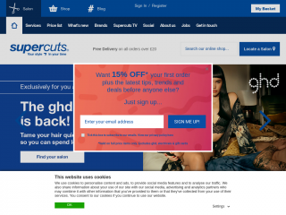 supercuts.co.uk screenshot