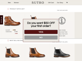 sutrofootwear.com screenshot