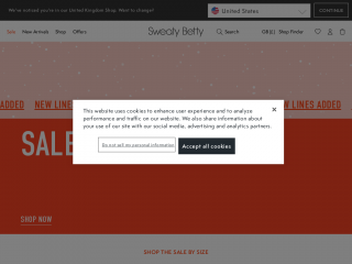 sweatybetty.com screenshot