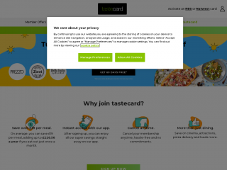 tastecard.co.uk screenshot