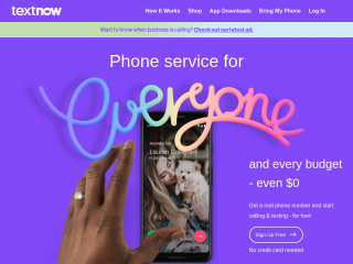 textnow.com screenshot