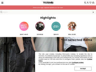 tezenis.com screenshot