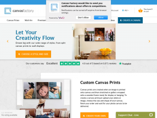 thecanvasfactory.com.au screenshot